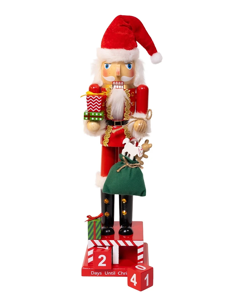 Kurt Adler Wooden 15-Inch Santa Calendar Nutcracker