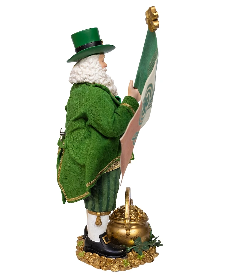 Kurt Adler 11-Inch Fabriche Musical Irish Santa