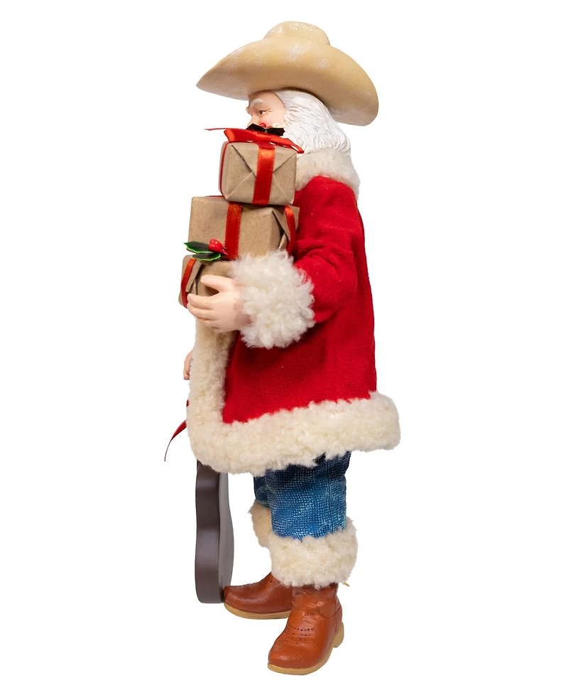 Kurt Adler 11-Inch Fabriche Western Santa with Guitar