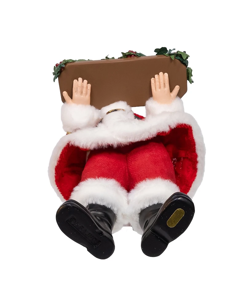 Kurt Adler 10.5-Inch Fabriche Wine Santa