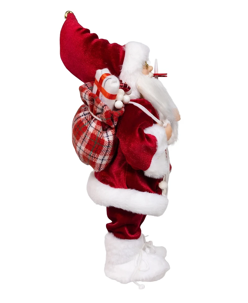 Kurt Adler 12-Inch Standing Christmas Santa with Skis