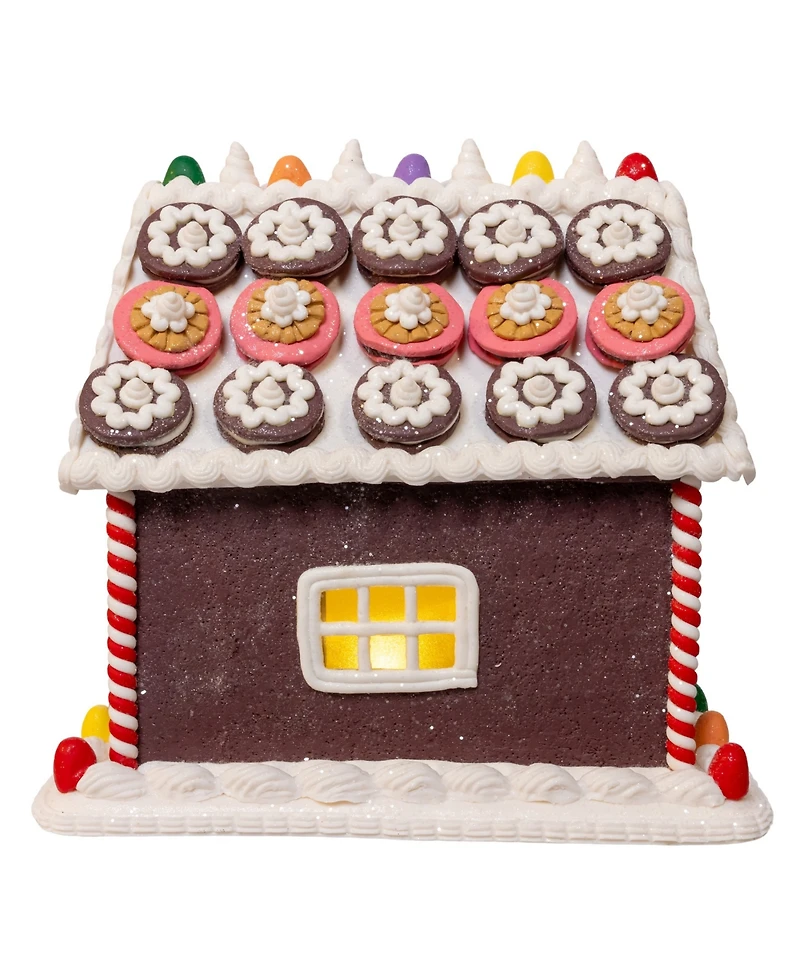 Kurt Adler 9.5-Inch Battery Operated Led Gingerbread Cookie House