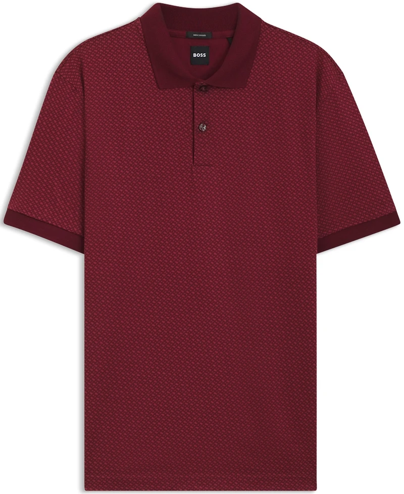Boss by Hugo Men's Mercerized-Cotton Monogram Polo Shirt