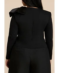 Eloquii Women's Strong Shoulder Top With Bow