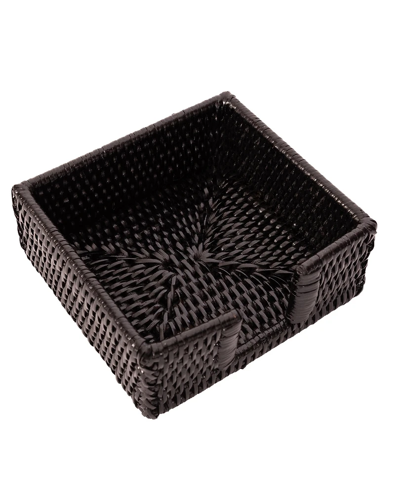 Artifacts Rattan Cocktail Napkin Holder with Cutout