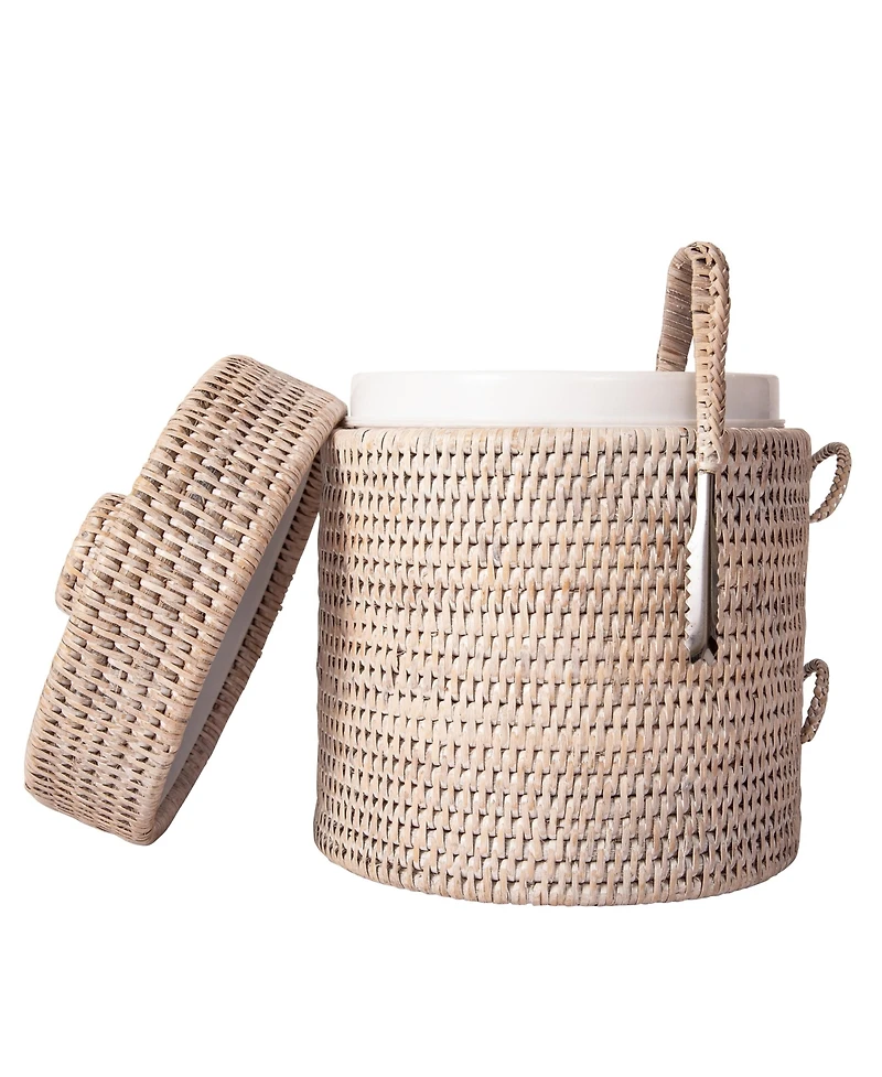 Artifacts Rattan Ice Bucket with Tongs