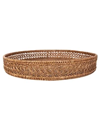 Artifacts Trading Company Rattan Seca Design Round Tray 16"