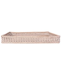 Artifacts Rattan Seca Design Rectangular Tray 21" With Glass Insert
