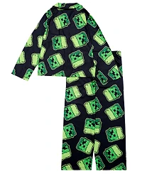 Minecraft Boys 6-12 2-Piece Printed Notch Collar Shirt and Pants Pajama Set