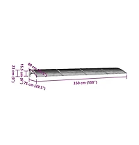 Door Canopy Black Polycarbonate 137.8 x 29.5 in Durable Canopy