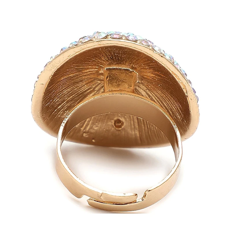 Sohi Women's Gold Plated Designer Stone Ring