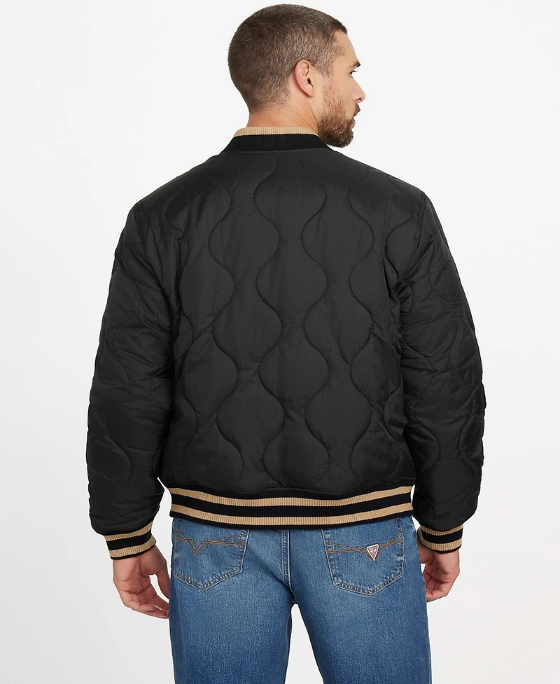 Guess Men's Alameda Ripstop Long Sleeve Bomber Jacket