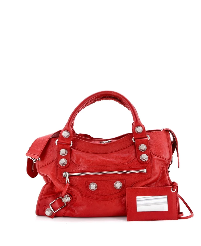 Pre-Owned Balenciaga Medium City Giant Studs Bag Leather