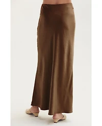 Crescent Women's Gabrielle Crushed Satin Maxi Skirt