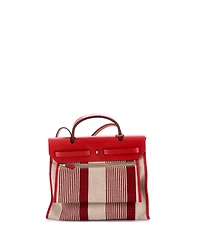 Pre-Owned HERMA‰S 31 Herbag Zip H Vibration Toile and Leather