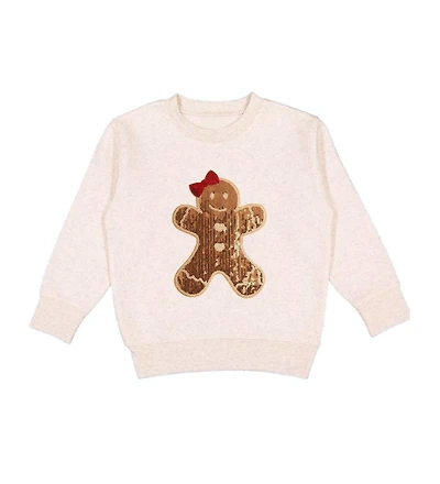 Sweet Wink Baby Girls Gingerbread Sequin Patch Christmas Sweatshirt