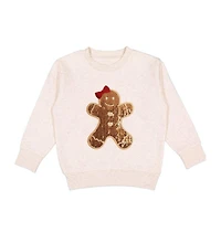 Sweet Wink Baby Girls Gingerbread Sequin Patch Christmas Sweatshirt