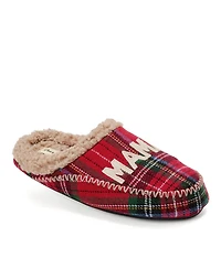 Dearfoams Women's Mama Bear Plaid Clog Slipper