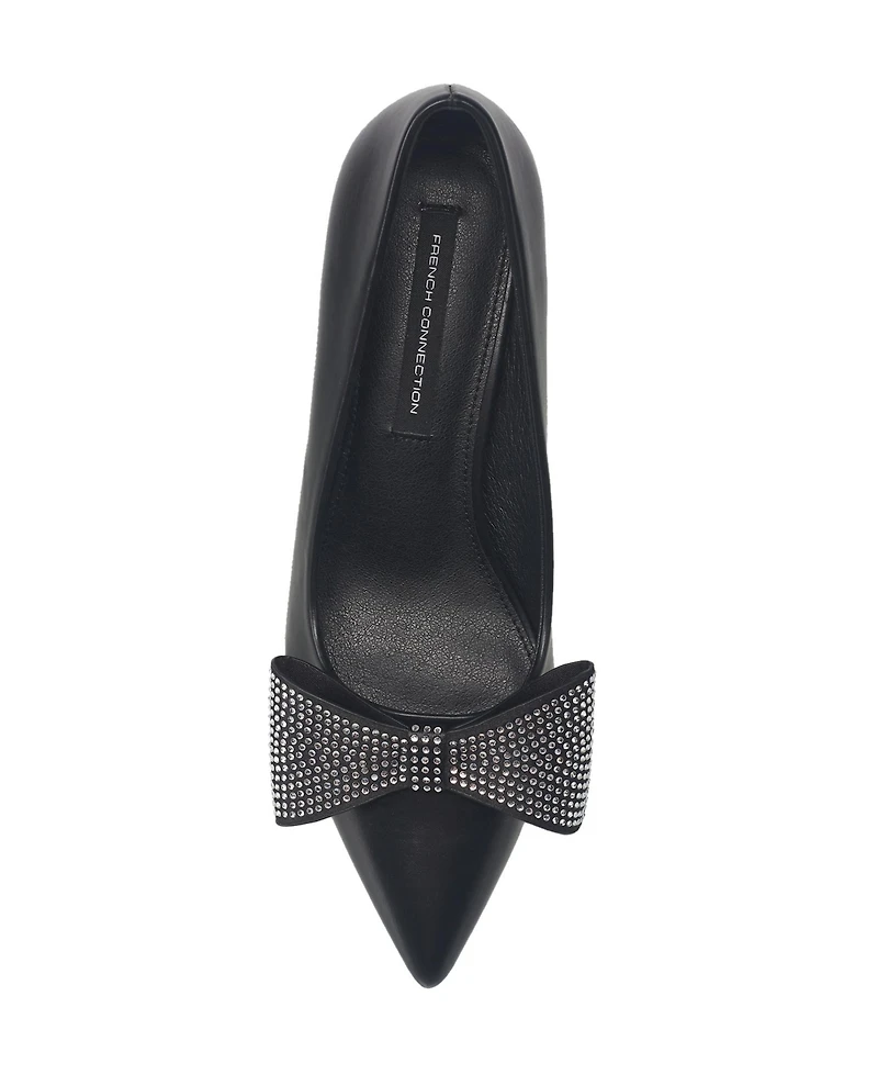 French Connection Albania Bling Bow Kitten Heel