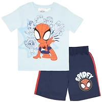 Spider-Man Big Boys Spidey and His Amazing Friends Short Sleeve 2 Piece T-Shirt and Short Set
