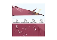 Aecojoy 10FT Large Patio Umbrella with Solar Lights, Rectangle Wall Mounted Outdoor Patio Umbrella