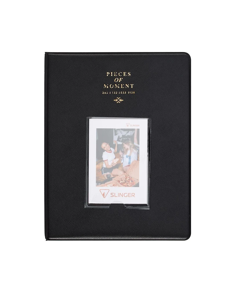 Fujifilm Fujifilm Instax Mini Instant Camera Film: 100 Shoots Total, (10 Sheets x 10) Bundle with Slinger 64 Pocket Mini Instax Photo Album, Black