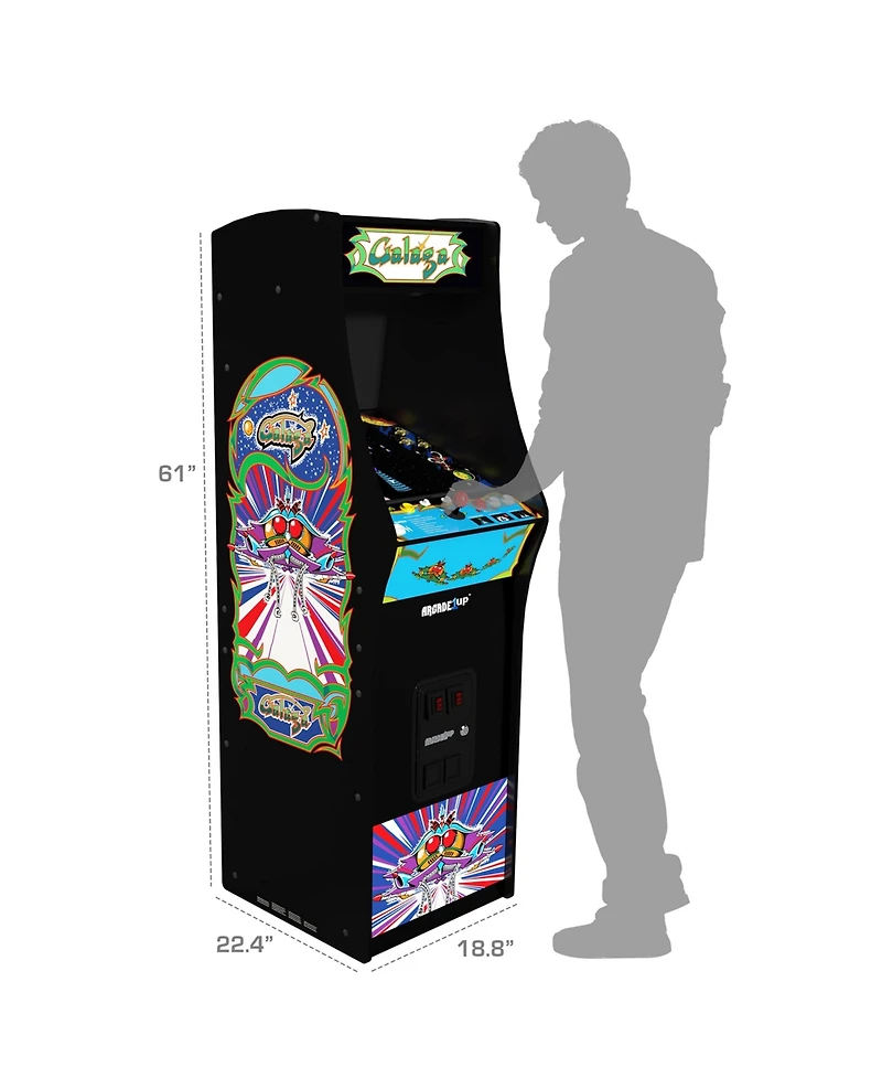 Arcade1Up Galaga Deluxe 14 in 1 Arcade Game Machine 5-Foot Stand-Up Cabinet