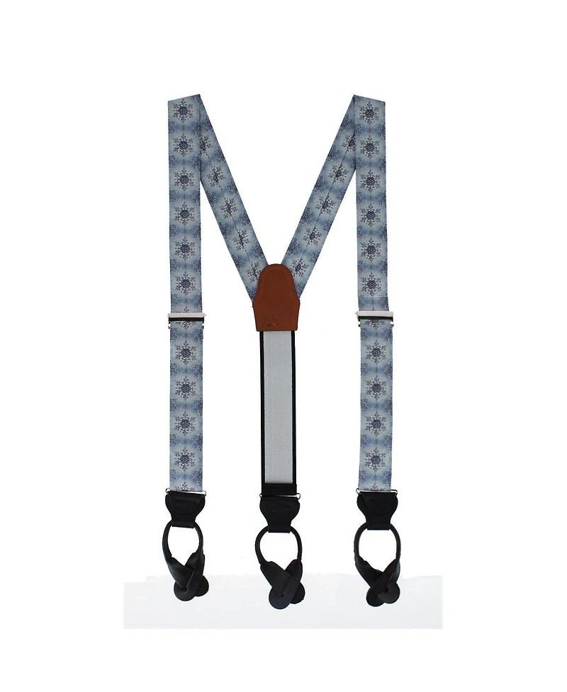 Trafalgar Men's Clarence The Classy Snowflake Silk Holiday Button End Brace