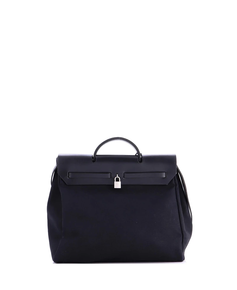 Pre-Owned Hermes Mm Herbag Toile and Leather