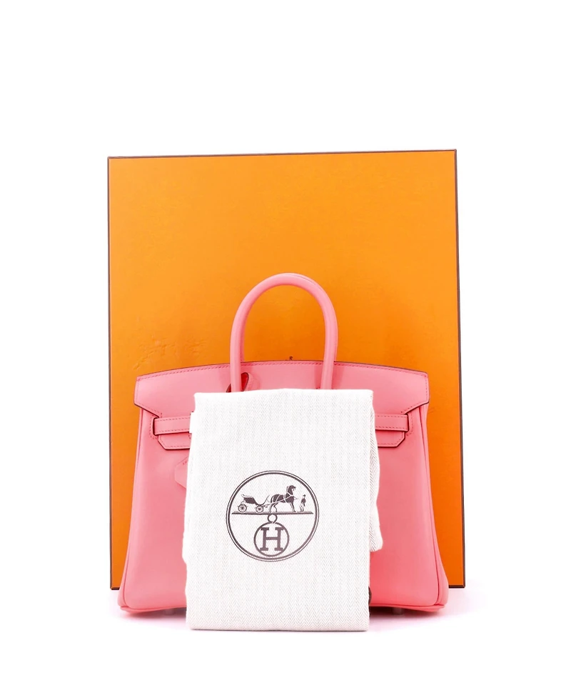 Pre-Owned Hermes Birkin 25 Handbag Pink Swift with Palladium Hardware