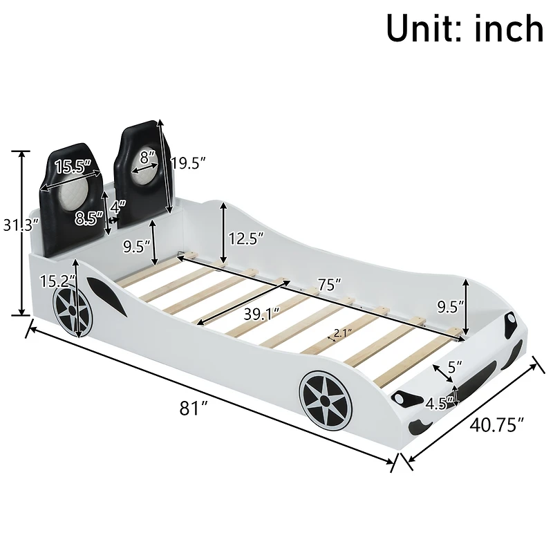 Boyel Living Wood Full Size House Murphy Bed with Usb, Storage Shelves and Blackboard