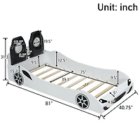 Boyel Living Wood Full Size House Murphy Bed with Usb, Storage Shelves and Blackboard