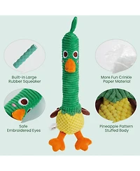 Nocciola 2-in-1 Squeaky Duck Dog Toy, Christmas gift,Cute Stuffed Dog Toys with Large Durable Rubber Squeaky Core for Aggressive Chewers