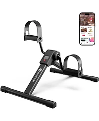 DeerRun Under Desk Bike Portable peddler with adjustable resistance for arm/leg workouts. Features an Lcd monitor, calorie tracker, and folding desig