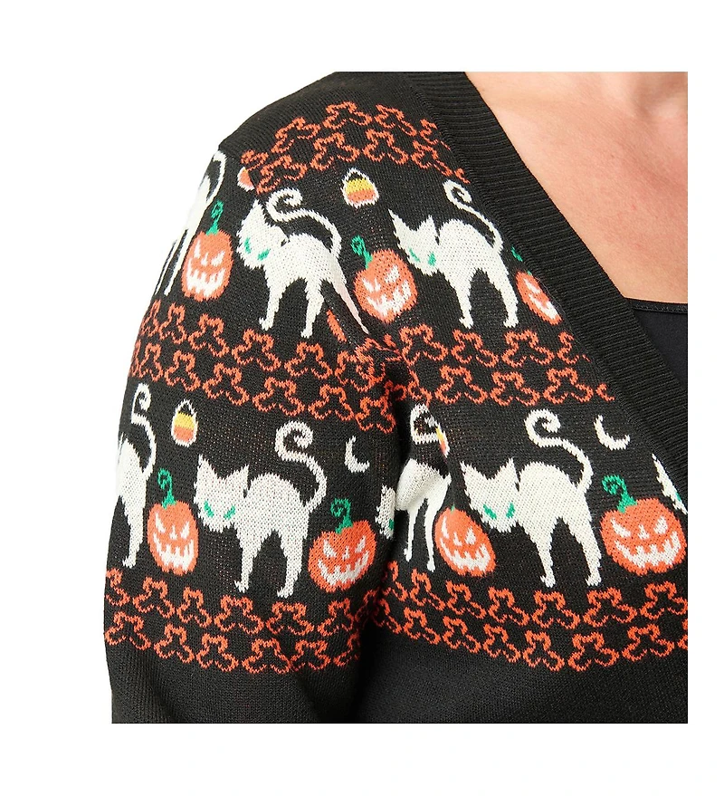 Unique Vintage Plus Printed Knit Long Cardigan