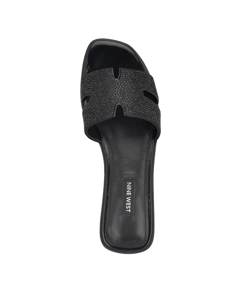Nine West Women's Giselleh Embellished Flat Sandals