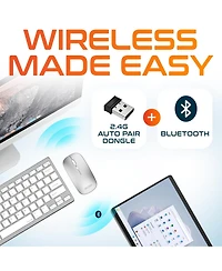 Delton KB35 Wireless Keyboard & Mouse Combo, 2.4GHz, Noiseless (DKMKITMIN35)