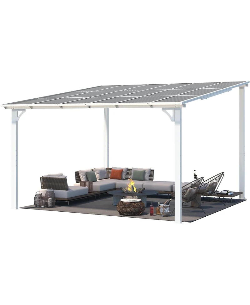 Aecojoy 12'x12' Wall Mounted Gazebos Pergola