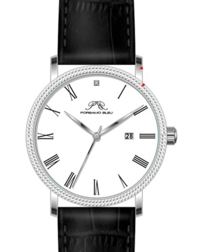 Porsamo Bleu Men's Veritas 1 Genuine Leather Band Watch 1361AVEL