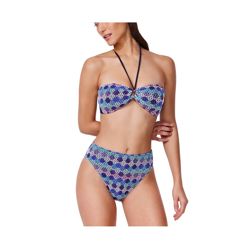 Profile by Gottex Women's Retro Riviera Bandeau Halter Netted Crochet Bikini Top
