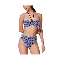 Profile by Gottex Women's Retro Riviera Bandeau Halter Netted Crochet Bikini Top