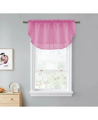 Kate Aurora Living Double Layered Sheer Rod Pocket Ascot Window Valances