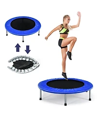 Gymax Mini Folding 36'' Trampoline Portable Recreational Fitness Rebounder