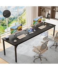 8.8'' W Rectangle Computer Desk, Wood Top Study Workstation