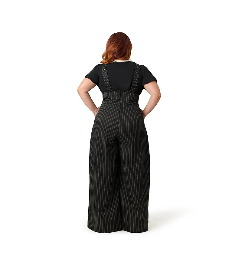 Unique Vintage Plus Wide Leg Rochelle Suspender Pants