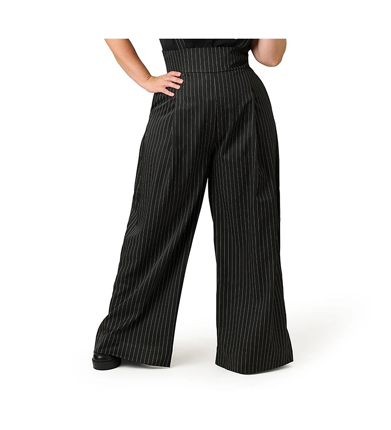 Unique Vintage Plus Wide Leg Rochelle Suspender Pants