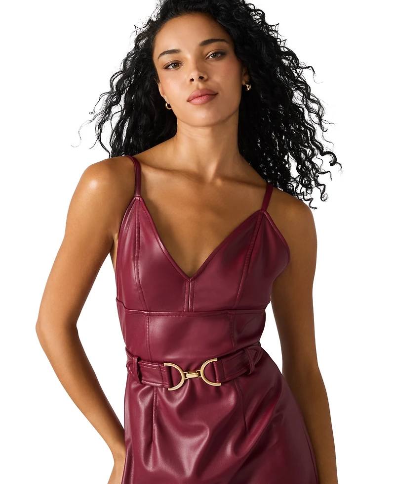 Steve Madden Women's Kailey Sleeveless Self-Tie Belt Midi Dress