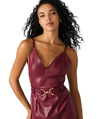 Steve Madden Women's Kailey Sleeveless Self-Tie Belt Midi Dress