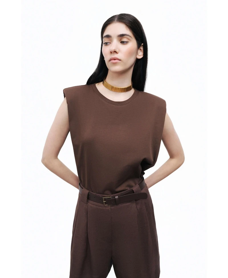 Nocturne Women's Belted Linen Mini Shorts