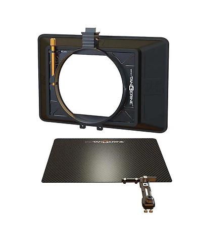 Bright Tangerine Misfit Atom 4x5.65in and 4x4in Ultra Lightweight 2-Stage Clip-On Matte Box with Detachable Lens Shade, 114mm Clamp Attachment